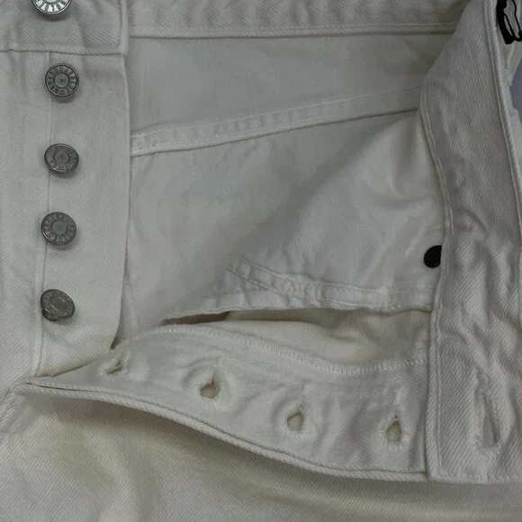 NEW AGOLDE Women’s Parker Straight Denim Jeans Fortune Cookie White Size 27